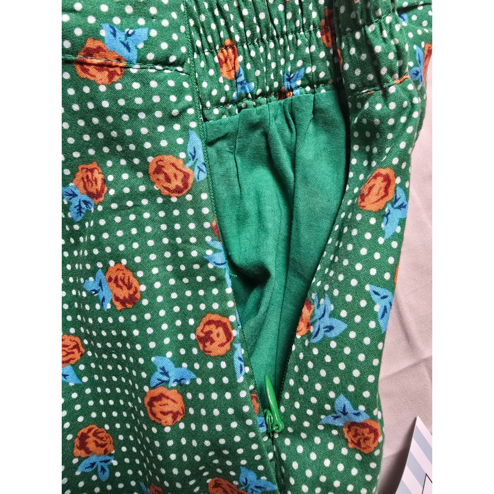 Tulip B Green Floral Polka Dot Midi Skirt Cottage Core NWT Small - Picture 5 of 8